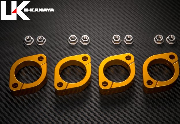 アルミ削り出しエキゾーストフランジ ゴールド U-KANAYA GPZ750F