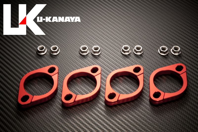 アルミ削り出しエキゾーストフランジ レッド U-KANAYA GPZ1100（95年〜）