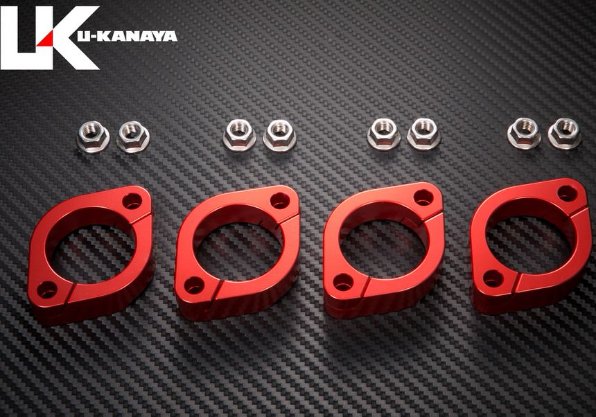 アルミ削り出しエキゾーストフランジ レッド U-KANAYA Z400LTD