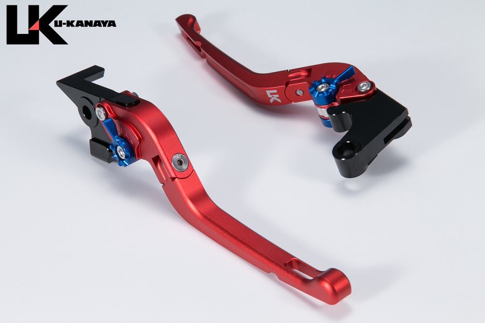 可倒式Rタイプ アルミビレットレバーセット マットレッド U-KANAYA CBR1000RR FIRE BLADE（SC77）