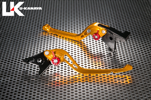 GPタイプ ロングアルミビレットレバーセット（ゴールド） U-KANAYA CBR1100XX（スーパーブラックバード）