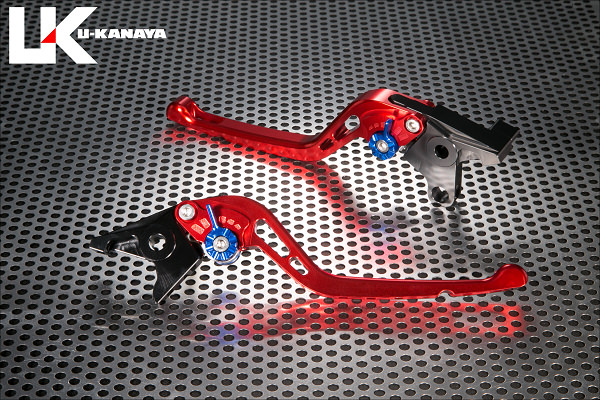 GPタイプ ロングアルミビレットレバーセット（レッド） U-KANAYA CBR1100XX（スーパーブラックバード）