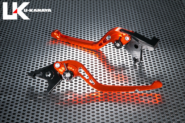 GPタイプ ロングアルミビレットレバーセット（オレンジ） U-KANAYA CBR1100XX（スーパーブラックバード）