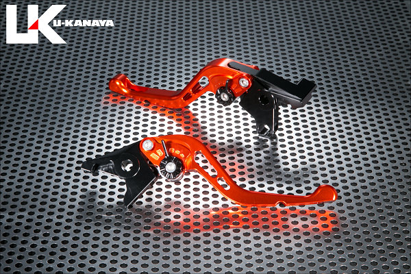 GPタイプ ショートアルミビレットレバーセット（オレンジ） U-KANAYA CBR1100XX（スーパーブラックバード）