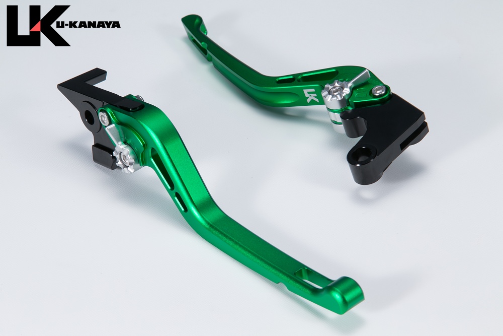 GPタイプ ロングアルミビレットレバーセット マットグリーン U-KANAYA CBR600F（PC25/PC35）/CBR600F4i