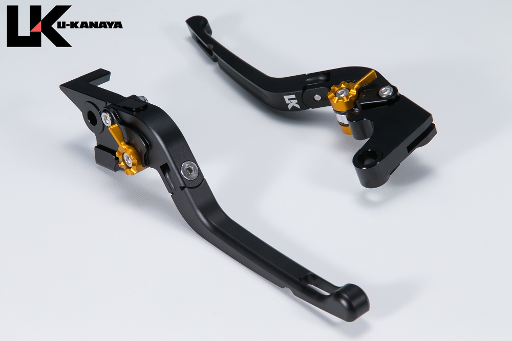 可倒式Rタイプ アルミビレットレバーセット マットブラック U-KANAYA CBR600F（PC25/PC35）/CBR600F4i