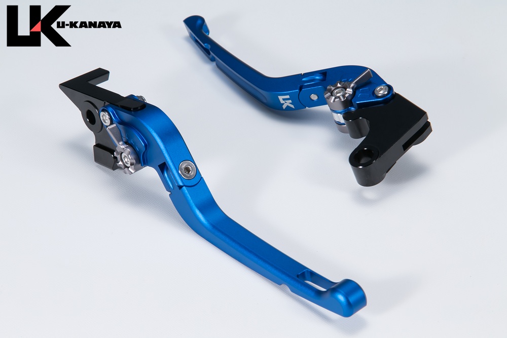 可倒式Rタイプ アルミビレットレバーセット マットブルー U-KANAYA CBR600F（PC25/PC35）/CBR600F4i