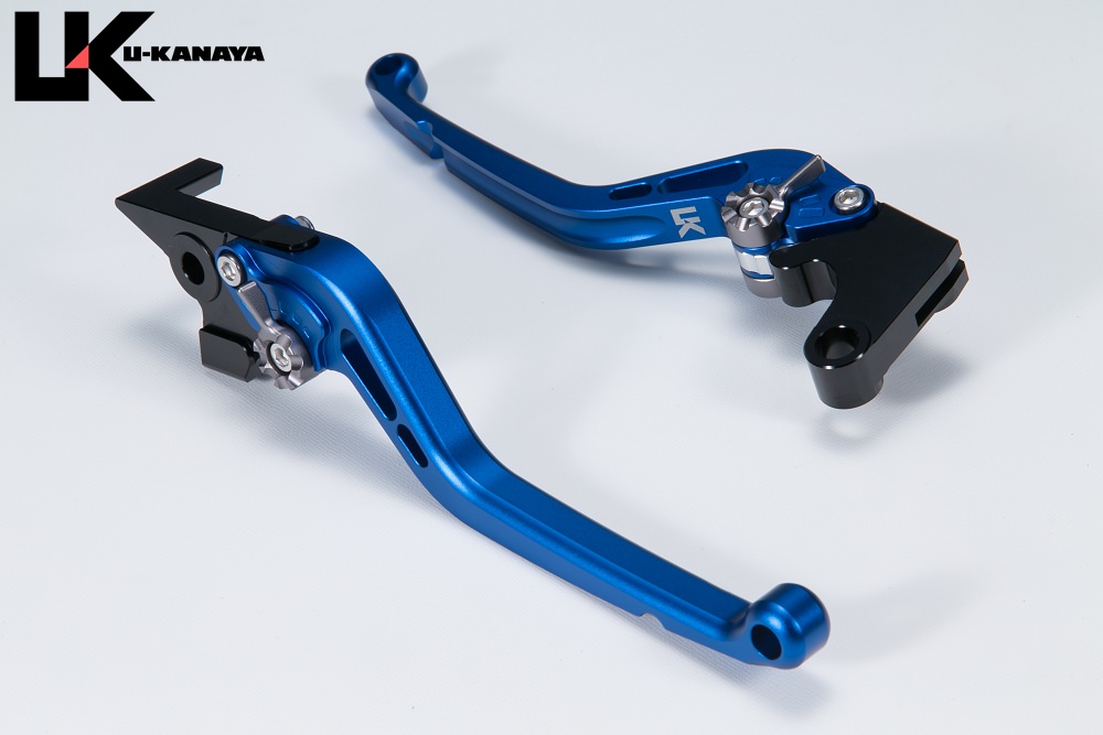 スタンダードタイプ ロングアルミビレットレバーセット マットブルー U-KANAYA ZXR750・R