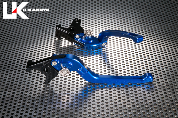 可倒式Rタイプ アルミビレットレバーセット ブルー（ツヤあり） U-KANAYA GSX-R125/GSX-S125（20年）