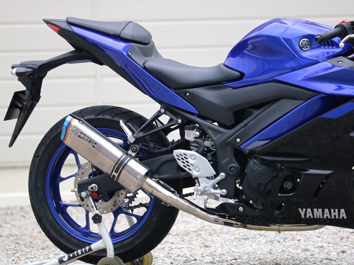 新品 WR’S YZF-R25 (JBK-RG10J) フルエキ ラウンドタイプ 焼き色チタンサイレンサー LS2250JM ダブルアールズ マフラー