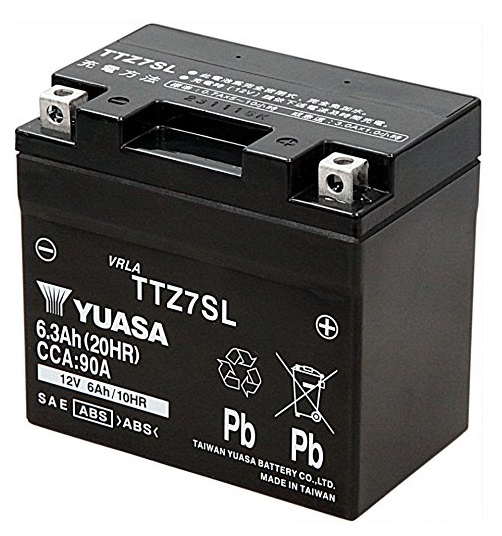 TTZ7SL（YTZ7S互換）メンテナンスフリーバッテリー 液入り充電済 台湾ユアサ リード125（JF45）2013年モデル