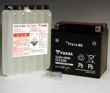 YTX14-BS（YTX14-BS互換）メンテナンスフリーバッテリー 液入り充電済 
