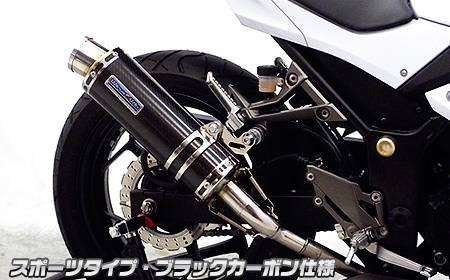 スリップオンマフラー スポーツタイプ ブラックカーボン ウイルズウィン（WirusWin） Ninja250（ニンジャ）JBK-EX250L