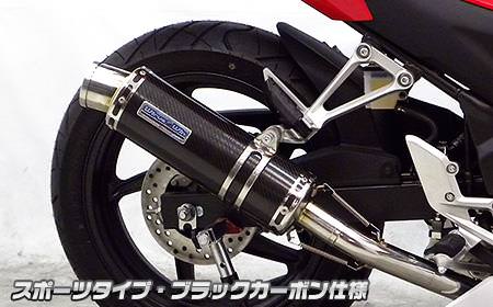 ダイナミックマフラー スポーツタイプ ブラックカーボン仕様 ウイルズウィン（WirusWin） CBR250R（14年〜）