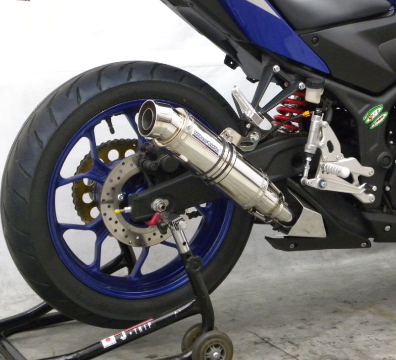 スリップオンマフラー スポーツタイプ ステンレス（ヒートガード-ブラック仕上） ウイルズウィン（WirusWin） YZF-R25（JBK-RG10J）