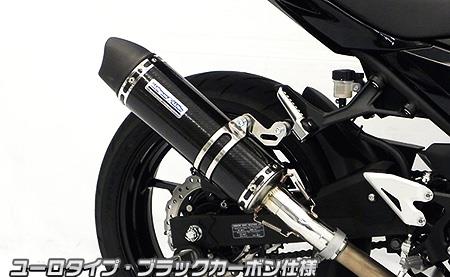 スリップオンマフラー ユーロタイプ ブラックカーボン仕様 ウイルズウィン（WirusWin） Ninja400（ニンジャ400）2BL-EX400G