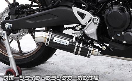 ダイナミックマフラー スポーツタイプ ブラックカーボン フルエキゾースト ウイルズウィン（WirusWin） CB250R（8BK-MC52）